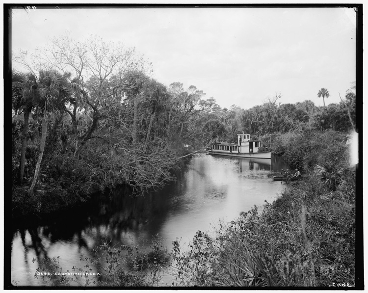 Steam launch Cleo 1, Sebastian Creek, circa 1890