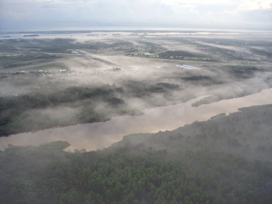 Early morning fog over the South Prong of the St. Sebastian River, by Dr. Jeff Slade