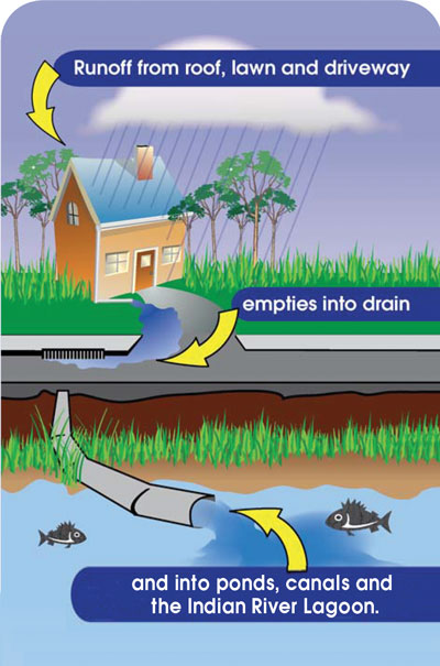 Stormwater runs off to the Lagoon